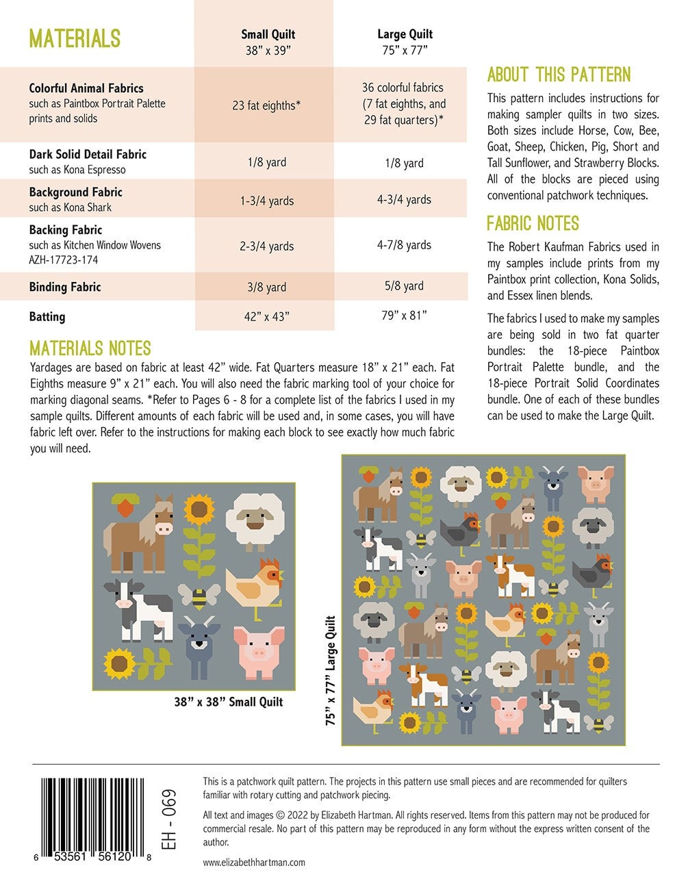 Elizabeth Hartman Patterns, Elizabeth Hartman Fabrics